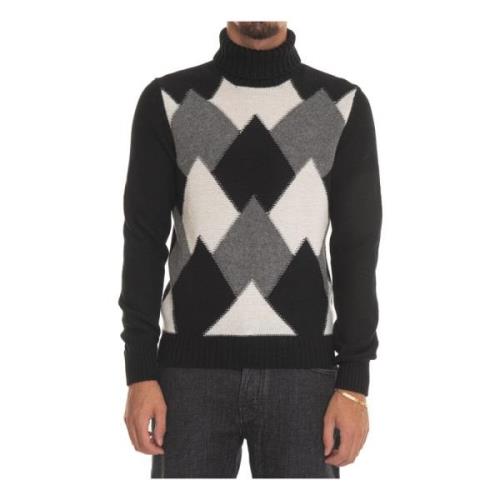 Turtleneck Pullover med Diamantmønster