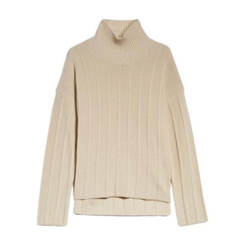 Ribbet uld turtleneck sweater