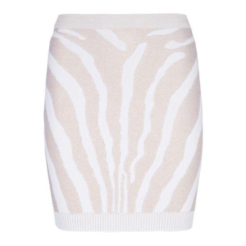 Zebra strikket kort nederdel