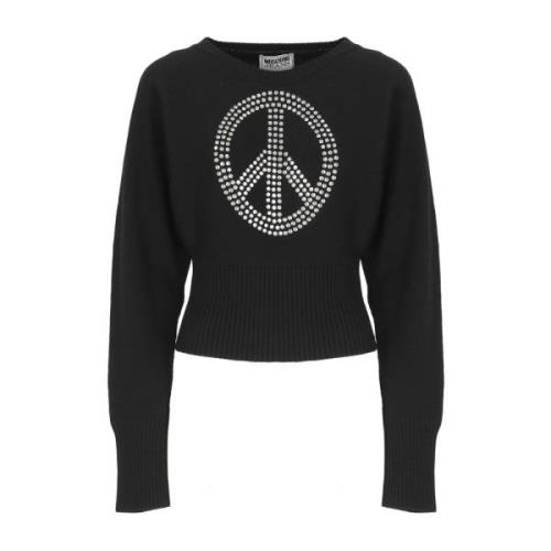 Sort sweater med Peace logo