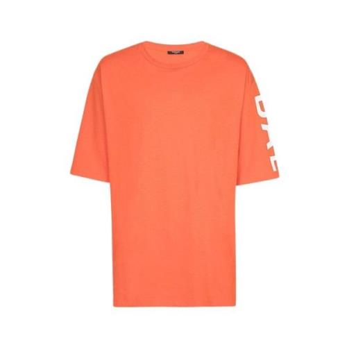 Mørk Orange Oversize Bomuld T-Shirt