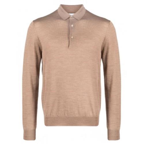 Ribbet uld polo shirt