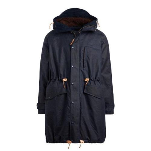 Mountain Parka Navy med Brun Foring