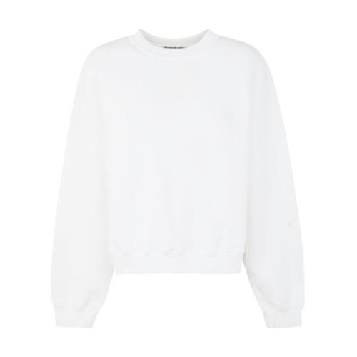 Hvid Terry Crew Sweatshirt med Puff Paint Logo