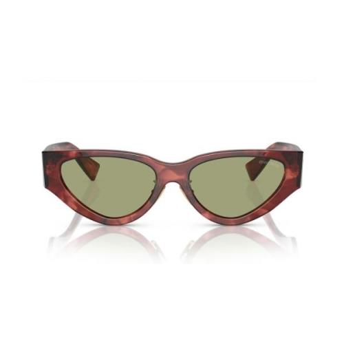 Moderne Cat-Eye Solbriller med Grønne Spejlede Linser