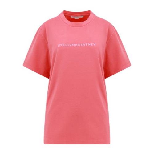 Pink Ribbet T-shirt med Logo Print