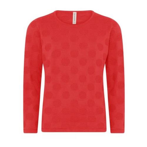 Dotted O-Neck Pullover i Lutus Pink