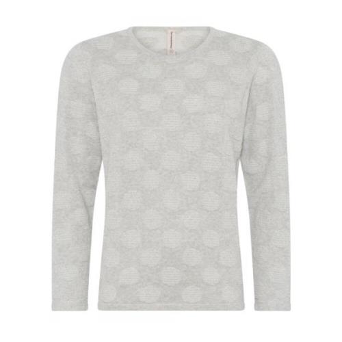 Dotted O-Neck Pullover Bluse