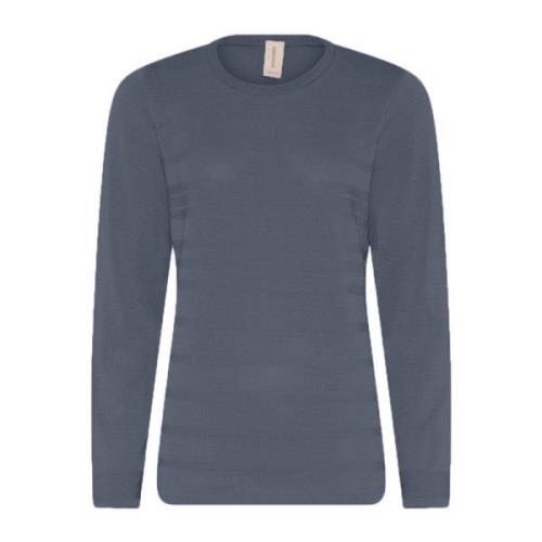 Struktureret O-Neck Pullover Bluse