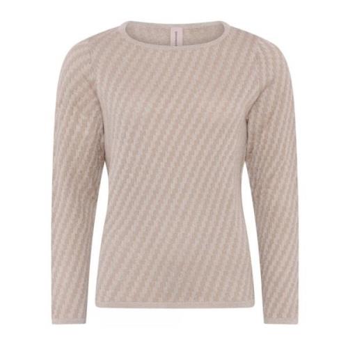 Særlig Ternet Pullover Bluse i Bark Beige