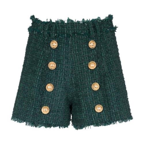 Tweed shorts med knapper