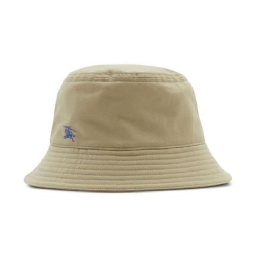 Beige Bomuld Bredskygget Hat