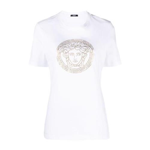 Hvid/Guld-tone Medusa Head T-shirts og Polos