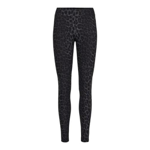 Mørkegrå Leopard Leggings