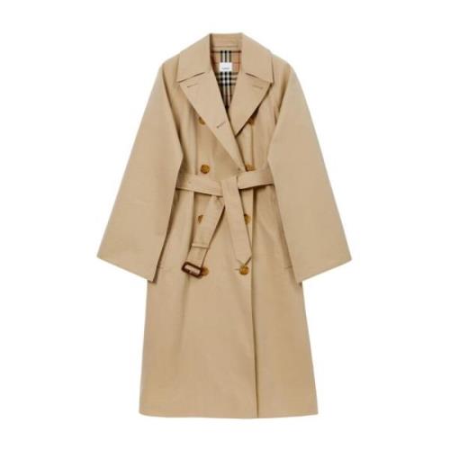 Beige Bomuld Trenchcoat