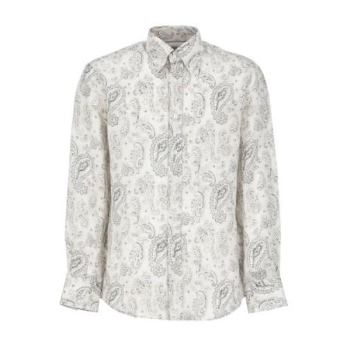 Ivory Linnedskjorte med Paisley Mønster