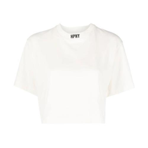 Hvid Logo Cropped T-Shirt