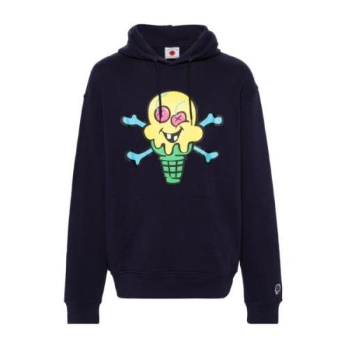 Grafisk Print Sweater med Broderet Logo