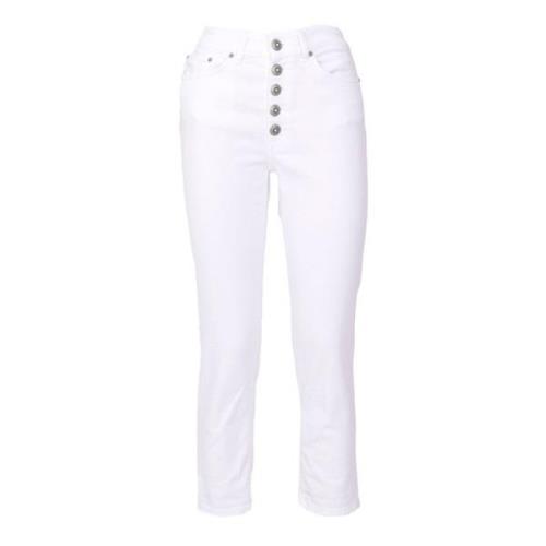 Hvide Korte Jeans i Bomuldsblanding