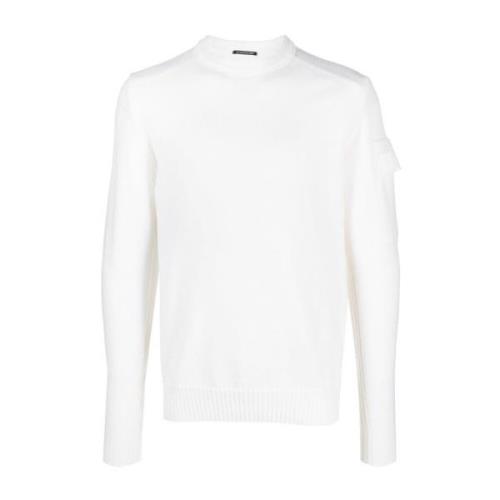 Hvid Sweater med Logo Patch
