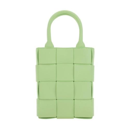 Grøn Læderhåndtaske med Justerbar Strop