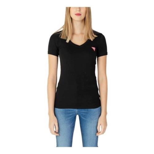 Sort V-hals T-shirt til kvinder