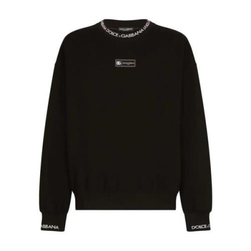 Sort Logo Sweatshirt med Oversize Pasform