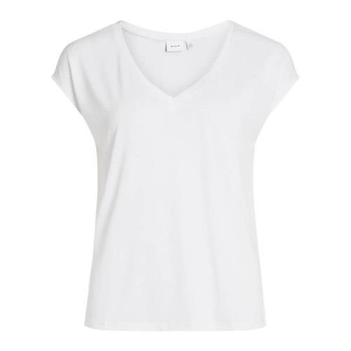 Hvid V-hals T-shirt - Korte ærmer