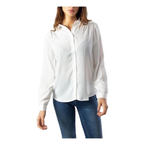Hvid Skjorte med Knapper, Langærmet til Kvinder