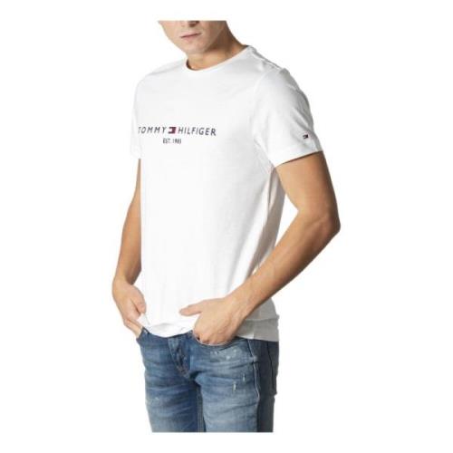 Herre Hvid Print T-shirt