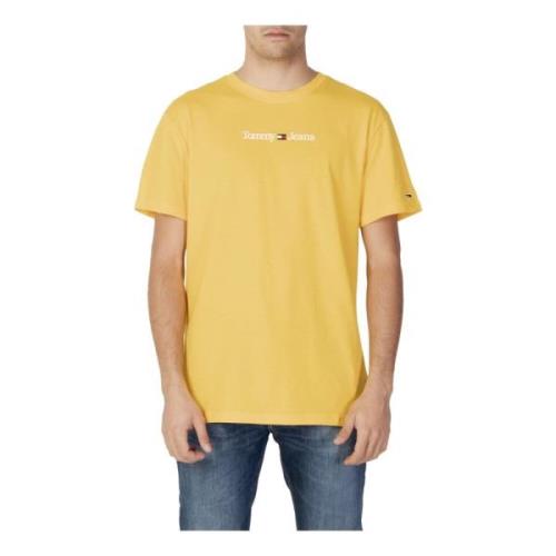 Gul ensfarvet T-shirt til mænd