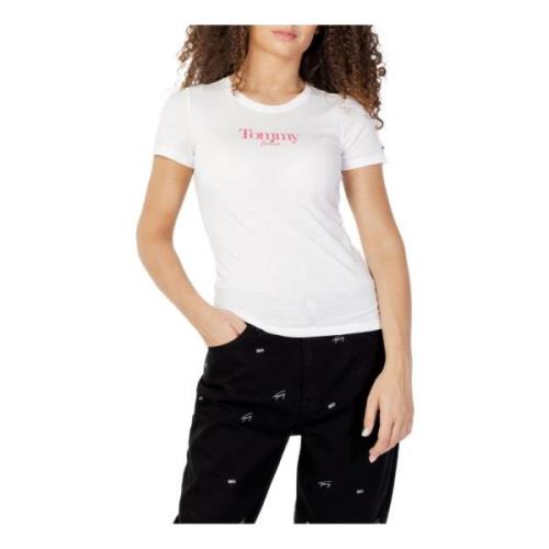 Hvid Print T-Shirt fra Tommy Hilfiger Jeans