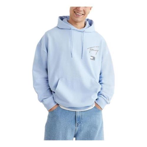 Herre Sweatshirt med Print i Lys Blå