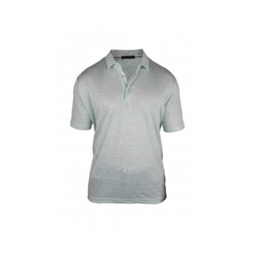Mintgrøn Linned Polo Shirt