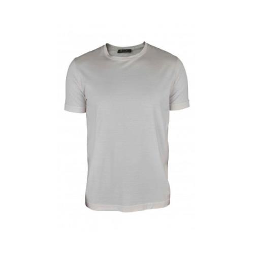 Lysgrå Bomuld og Silke T-Shirt