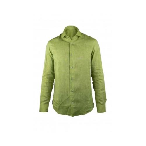 Grøn Linnedskjorte med Lange Ærmer