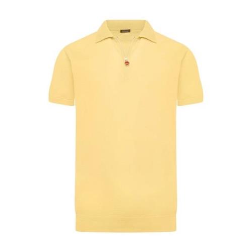 Gul Bomuld Zip Polo Shirt