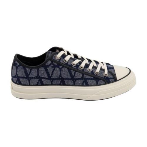 Canvas og læder sneakers med Toile Iconographe motiv