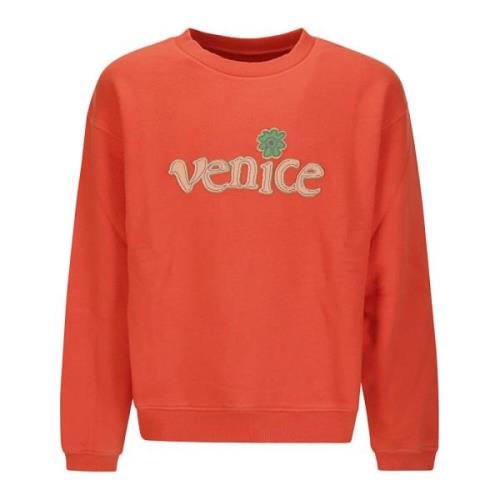 Rød Venice Crewneck Striktrøje