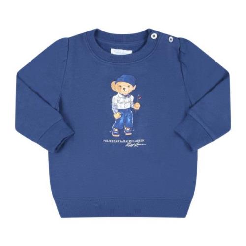 Blå Bomuldsfleece Sweatshirt med Polo Bear