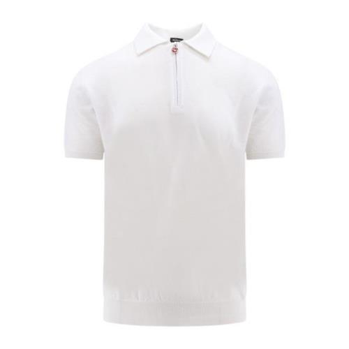 Hvid kortærmet T-shirt med halv lynlås