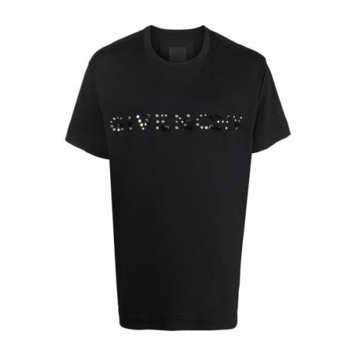 Logo Bomuld T-Shirt med Studs