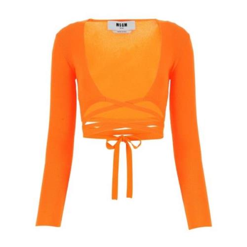 Stræk Cardigan i Orange Polyester Blanding
