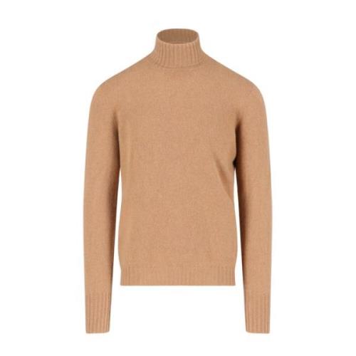 Beige Cashmere Turtleneck Sweater