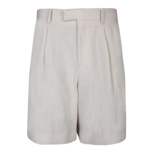 Linned Bermuda Shorts med sidelommer