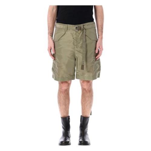 Nylon Cargo Shorts med Bånddetaljer