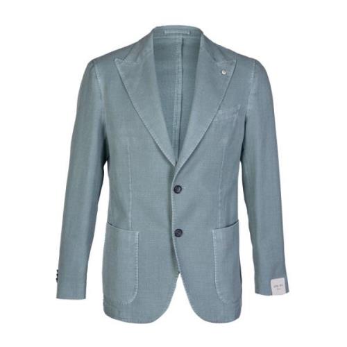 Herre Slim Fit Bomuld og Ramie Blazer