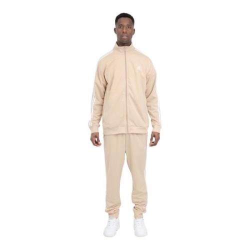 Beige og hvidt tracksuit sæt