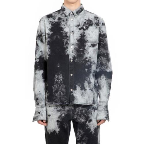 Tie Dye Denim Classic Collar Skjorte