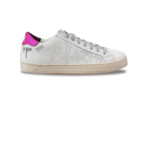 Hvide Sneakers med Lys Fuchsia Hæl